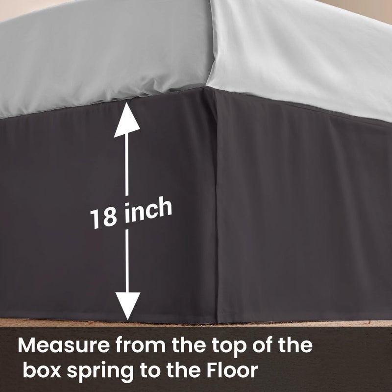 SGI Bedding 18 inch Drop Bed Skirt King Size - Platform Style with Secure Fit, Classic Tailored Look, Elegant Pleated Style Dust Ruffle, Split Corners, Wrinkle Resistant Microfiber - Dark Grey - Image 5